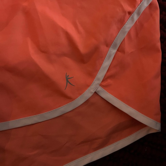 DANSKIN NOW WOMEN ATHLETIC SHORTS SIZE L (12-14) ORANGE NEON - Picture 5 of 6